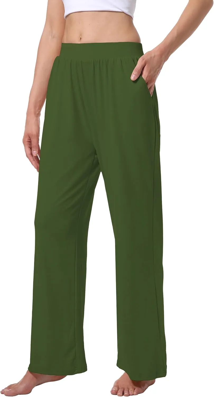 3 Pack Women's Lounge Pants Cozy Wide Leg Lounge Pants with Pockets Loose Flowy Yoga Sweatpants Workout Comfy Jogger