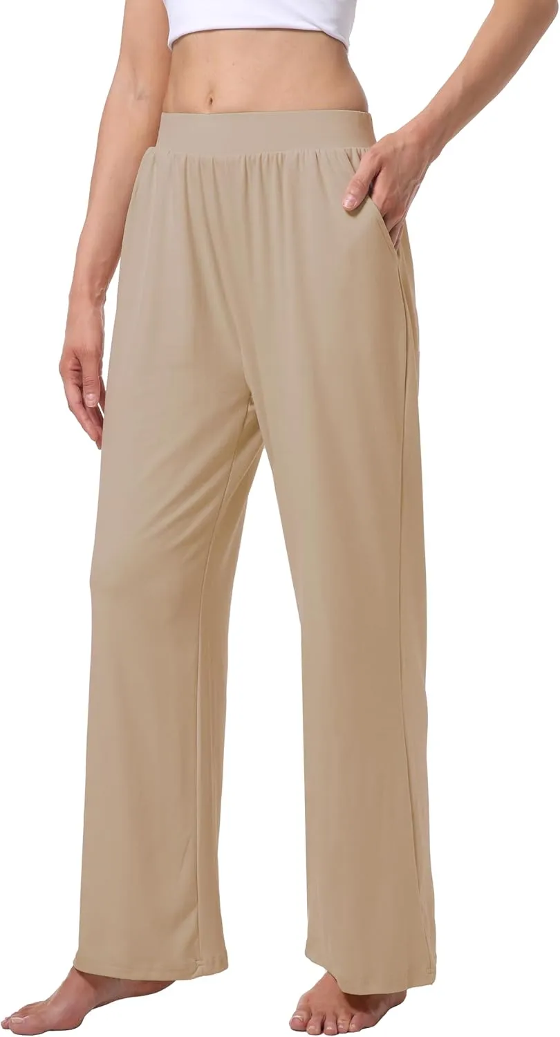 3 Pack Women's Lounge Pants Cozy Wide Leg Lounge Pants with Pockets Loose Flowy Yoga Sweatpants Workout Comfy Jogger