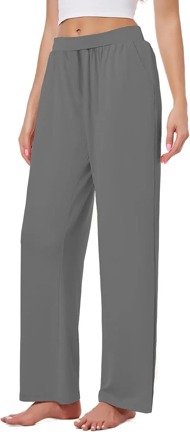 3 Pack Women's Lounge Pants Cozy Wide Leg Lounge Pants with Pockets Loose Flowy Yoga Sweatpants Workout Comfy Jogger