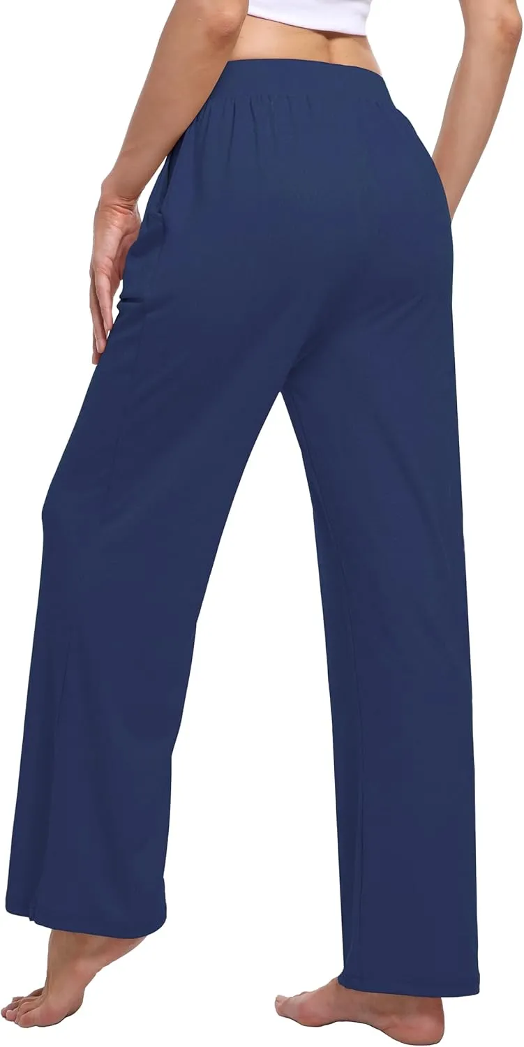 3 Pack Women's Lounge Pants Cozy Wide Leg Lounge Pants with Pockets Loose Flowy Yoga Sweatpants Workout Comfy Jogger