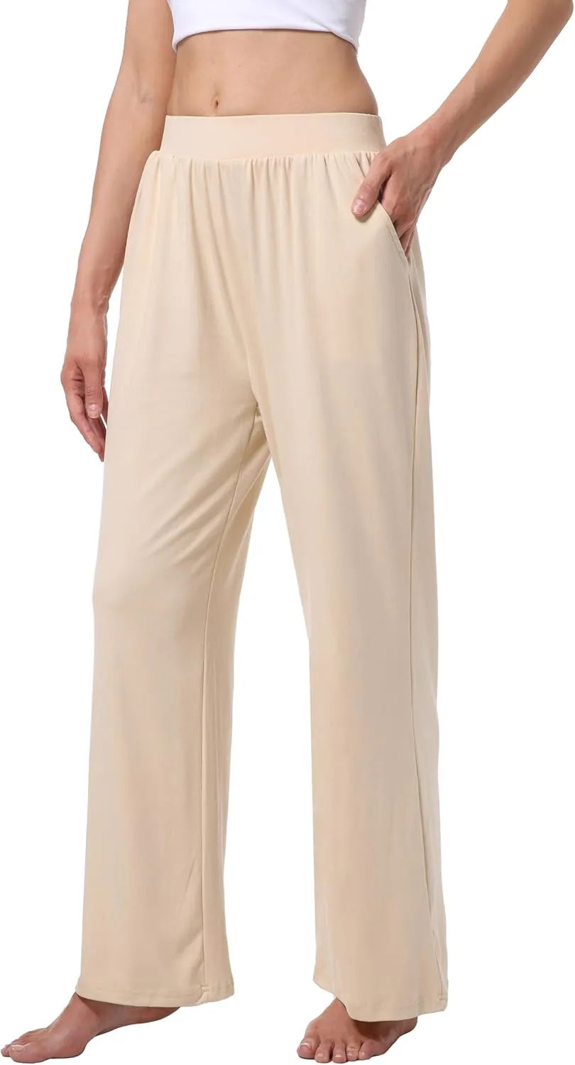 3 Pack Women's Lounge Pants Cozy Wide Leg Lounge Pants with Pockets Loose Flowy Yoga Sweatpants Workout Comfy Jogger