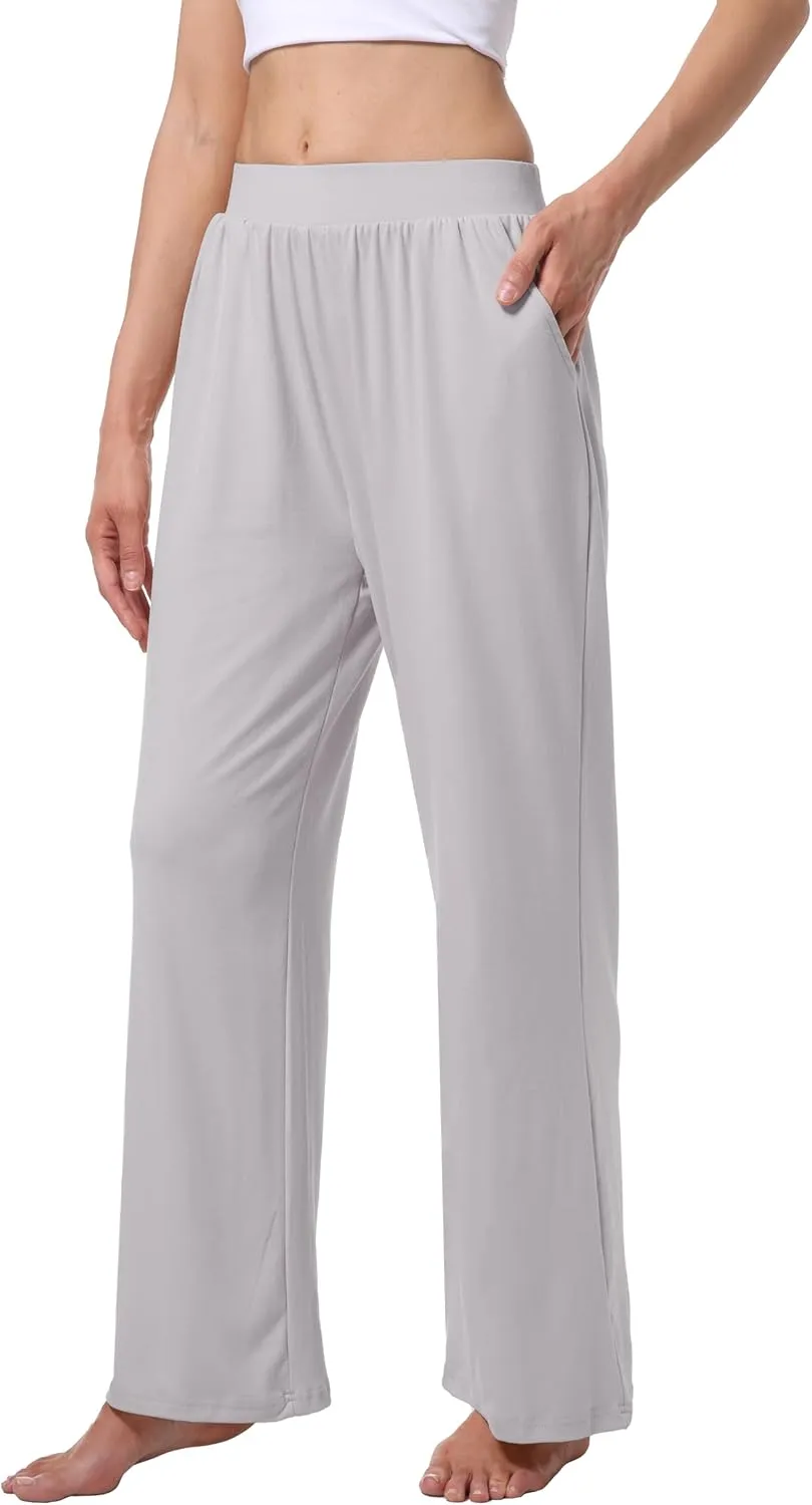 3 Pack Women's Lounge Pants Cozy Wide Leg Lounge Pants with Pockets Loose Flowy Yoga Sweatpants Workout Comfy Jogger