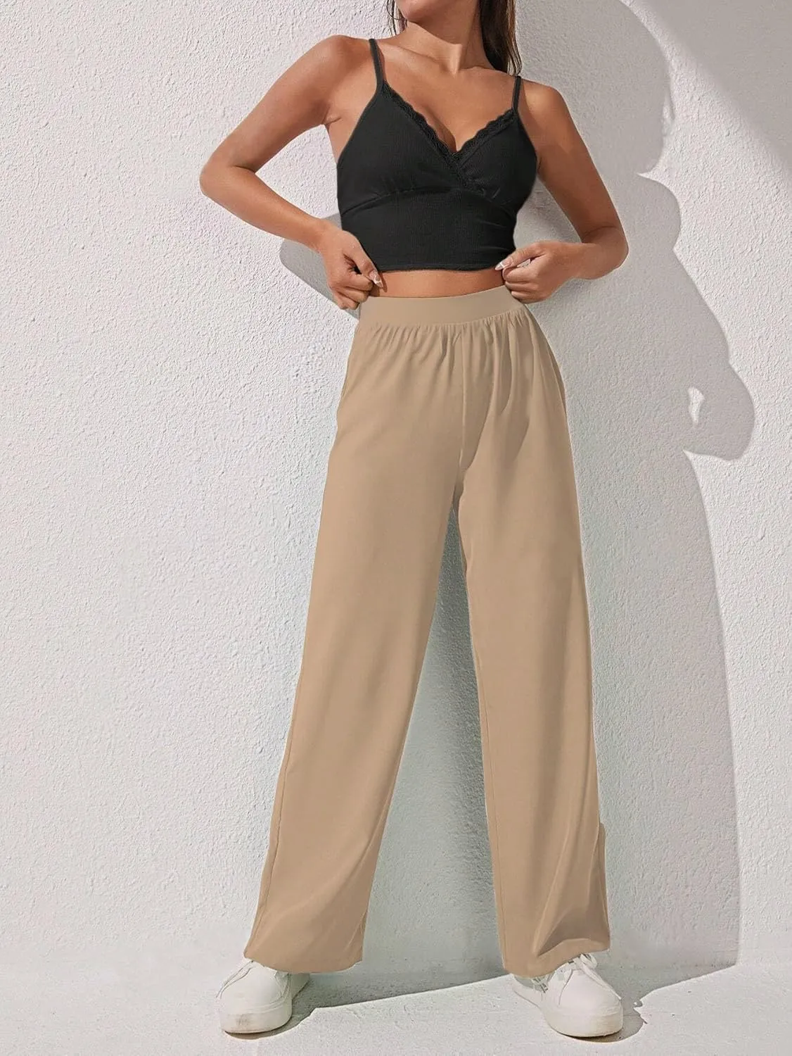 3 Pack Women's Lounge Pants Cozy Wide Leg Lounge Pants with Pockets Loose Flowy Yoga Sweatpants Workout Comfy Jogger