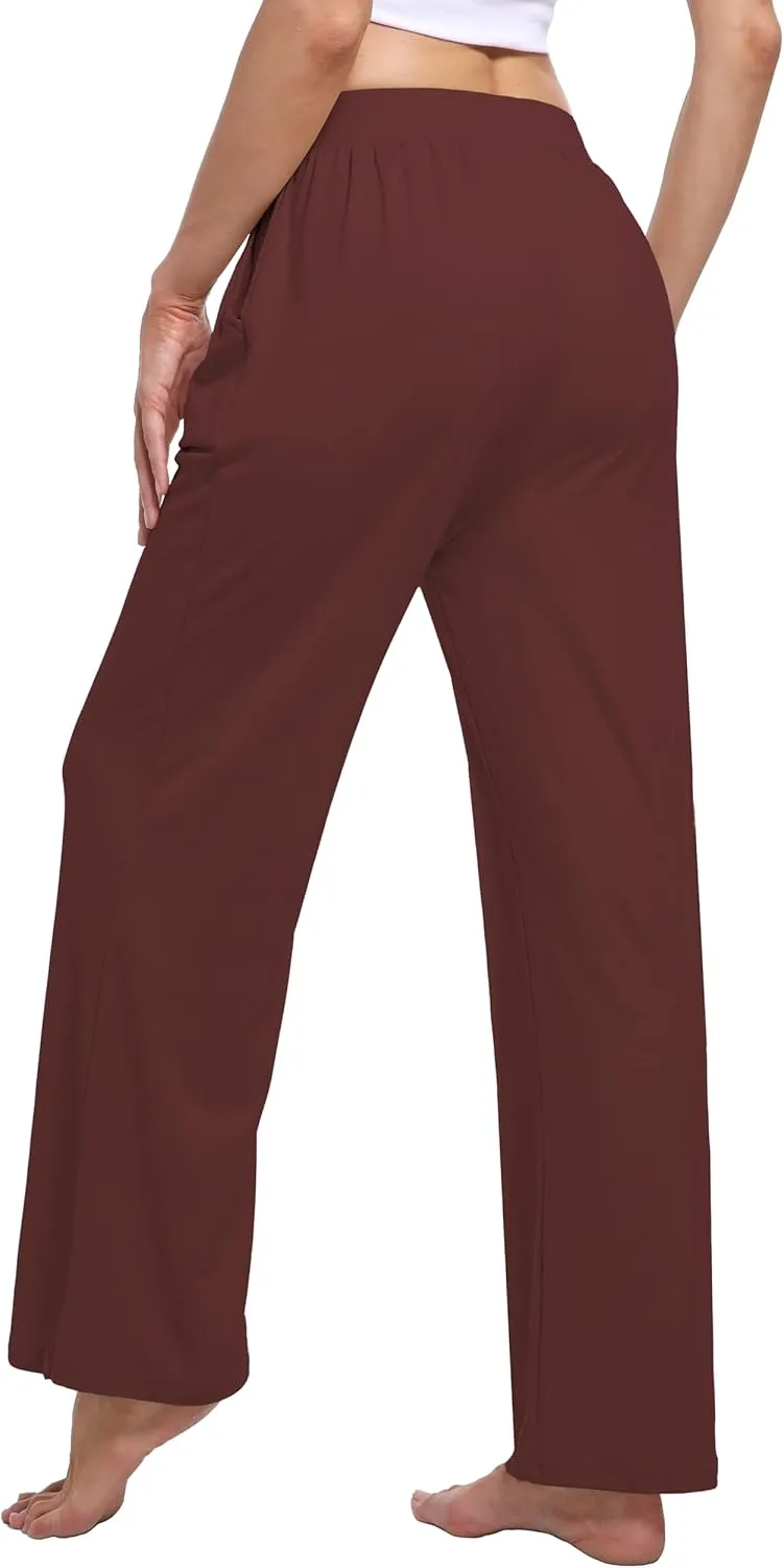 3 Pack Women's Lounge Pants Cozy Wide Leg Lounge Pants with Pockets Loose Flowy Yoga Sweatpants Workout Comfy Jogger