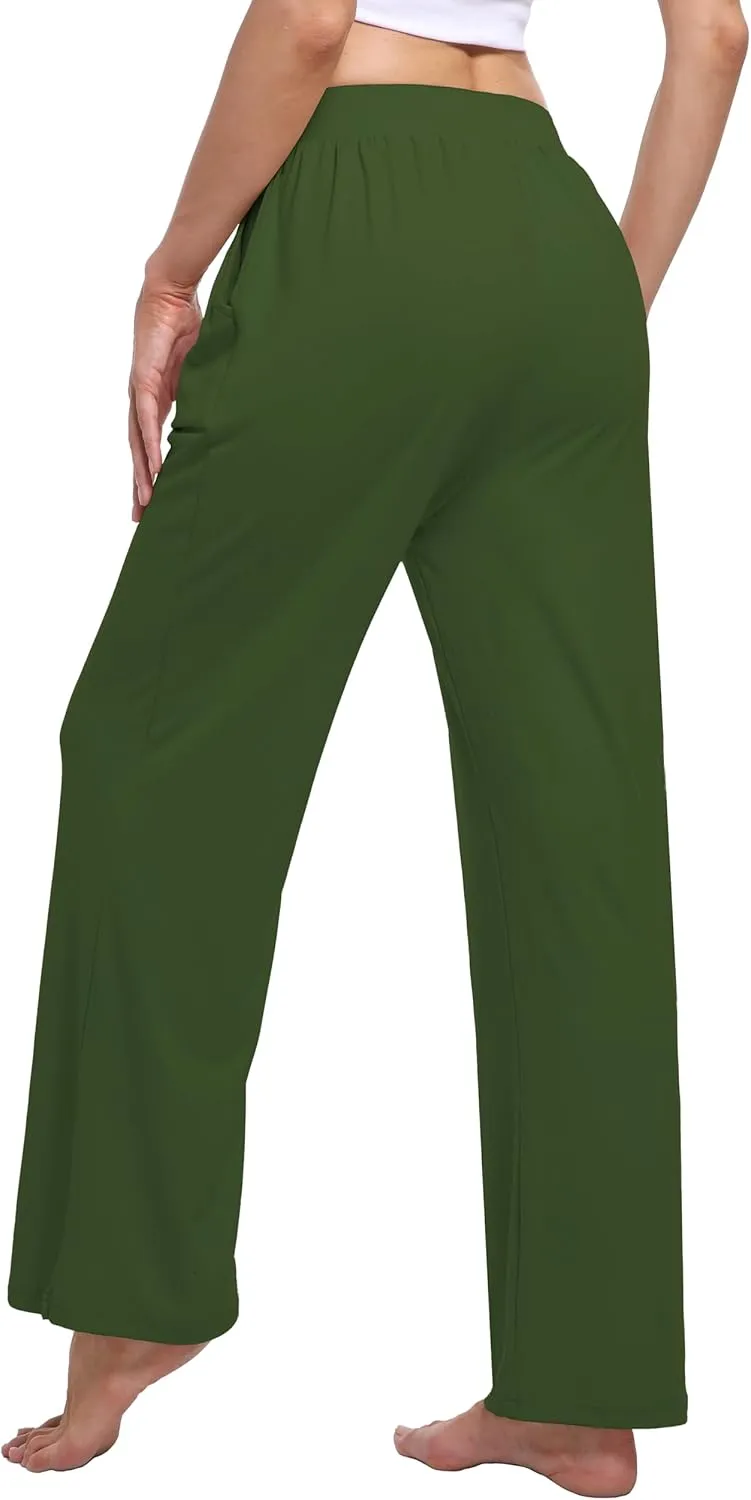 3 Pack Women's Lounge Pants Cozy Wide Leg Lounge Pants with Pockets Loose Flowy Yoga Sweatpants Workout Comfy Jogger
