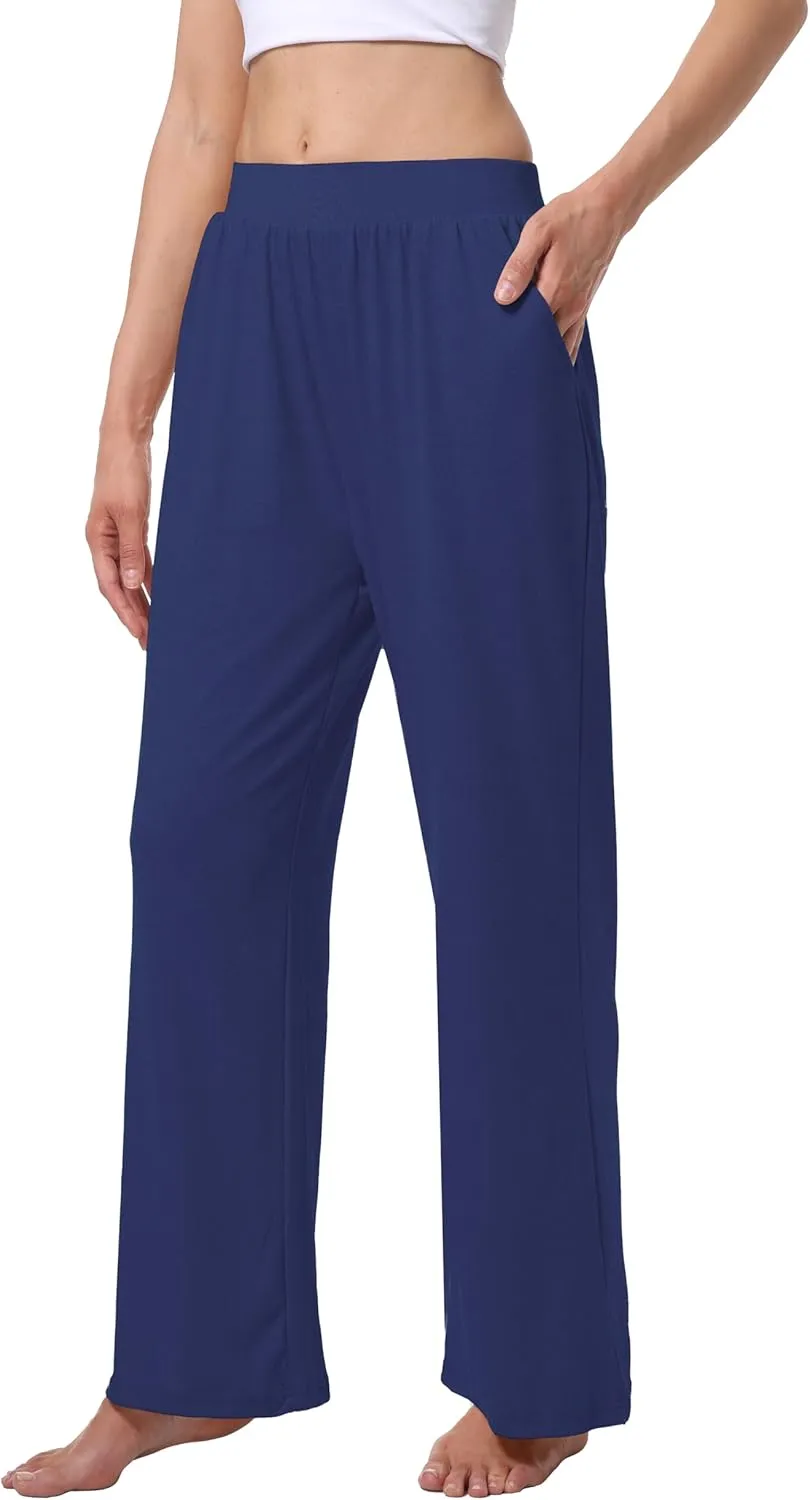 3 Pack Women's Lounge Pants Cozy Wide Leg Lounge Pants with Pockets Loose Flowy Yoga Sweatpants Workout Comfy Jogger