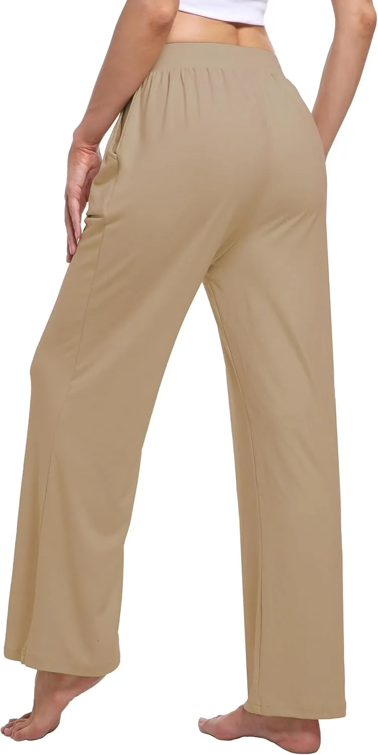 3 Pack Women's Lounge Pants Cozy Wide Leg Lounge Pants with Pockets Loose Flowy Yoga Sweatpants Workout Comfy Jogger