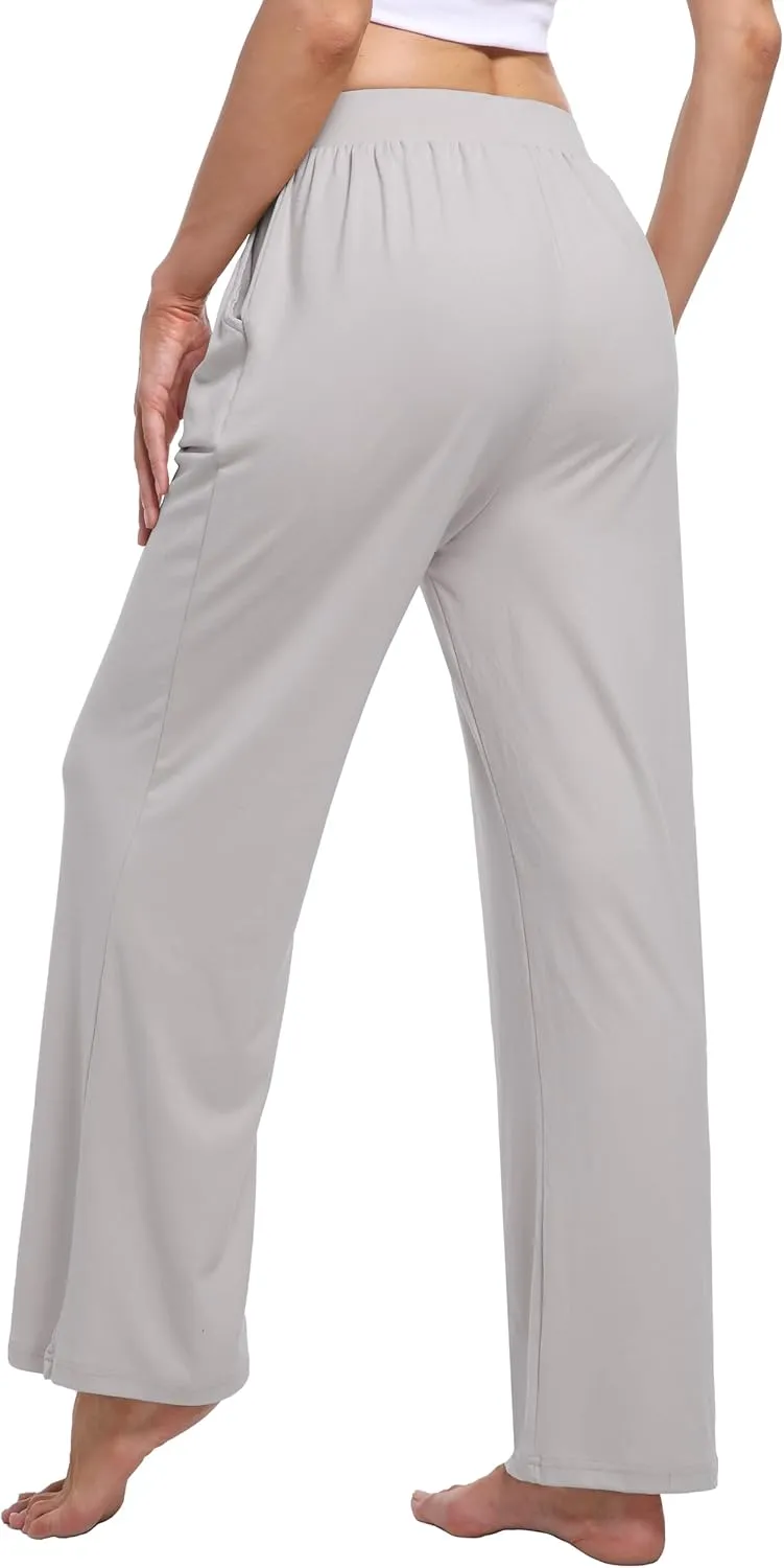 3 Pack Women's Lounge Pants Cozy Wide Leg Lounge Pants with Pockets Loose Flowy Yoga Sweatpants Workout Comfy Jogger
