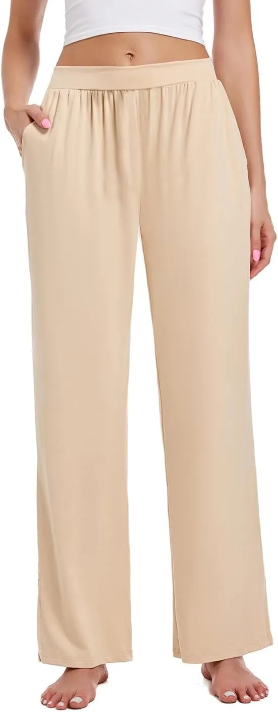 3 Pack Women's Lounge Pants Cozy Wide Leg Lounge Pants with Pockets Loose Flowy Yoga Sweatpants Workout Comfy Jogger