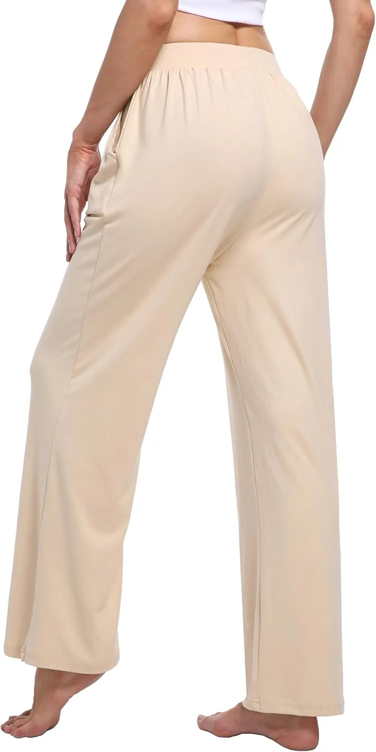 3 Pack Women's Lounge Pants Cozy Wide Leg Lounge Pants with Pockets Loose Flowy Yoga Sweatpants Workout Comfy Jogger