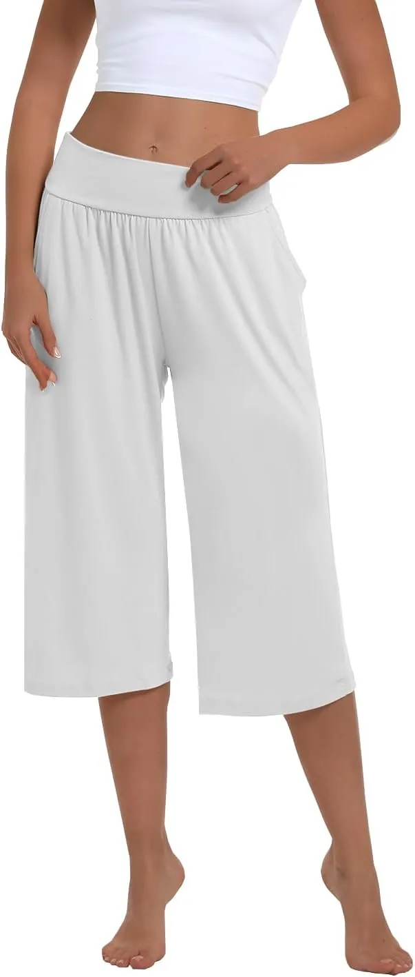 3 Pack Womens Wide Leg Yoga,Casual Wide Leg Yoga Pants Loose Soft Pajamas with Pockets Sweatpants