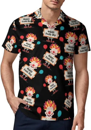 April Fools Day Classic Polo Shirts for Men Quick Dry Short Sleeve Fit Golf Tees Casual Tops
