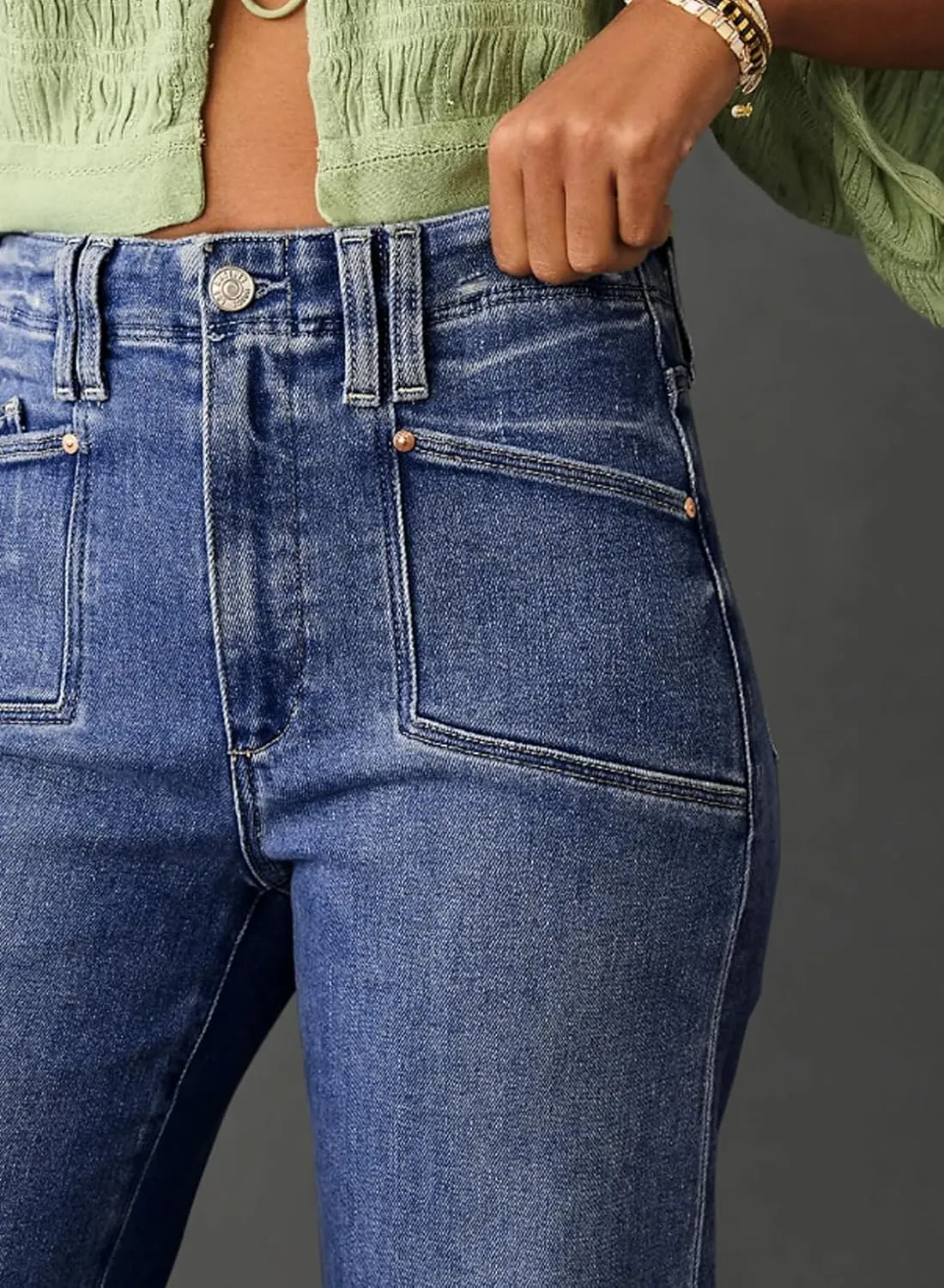 Astylish Womens Wide Leg Jeans High Waisted Stretchy Buttoned Denim Pants Trendy 2025 with Pocket