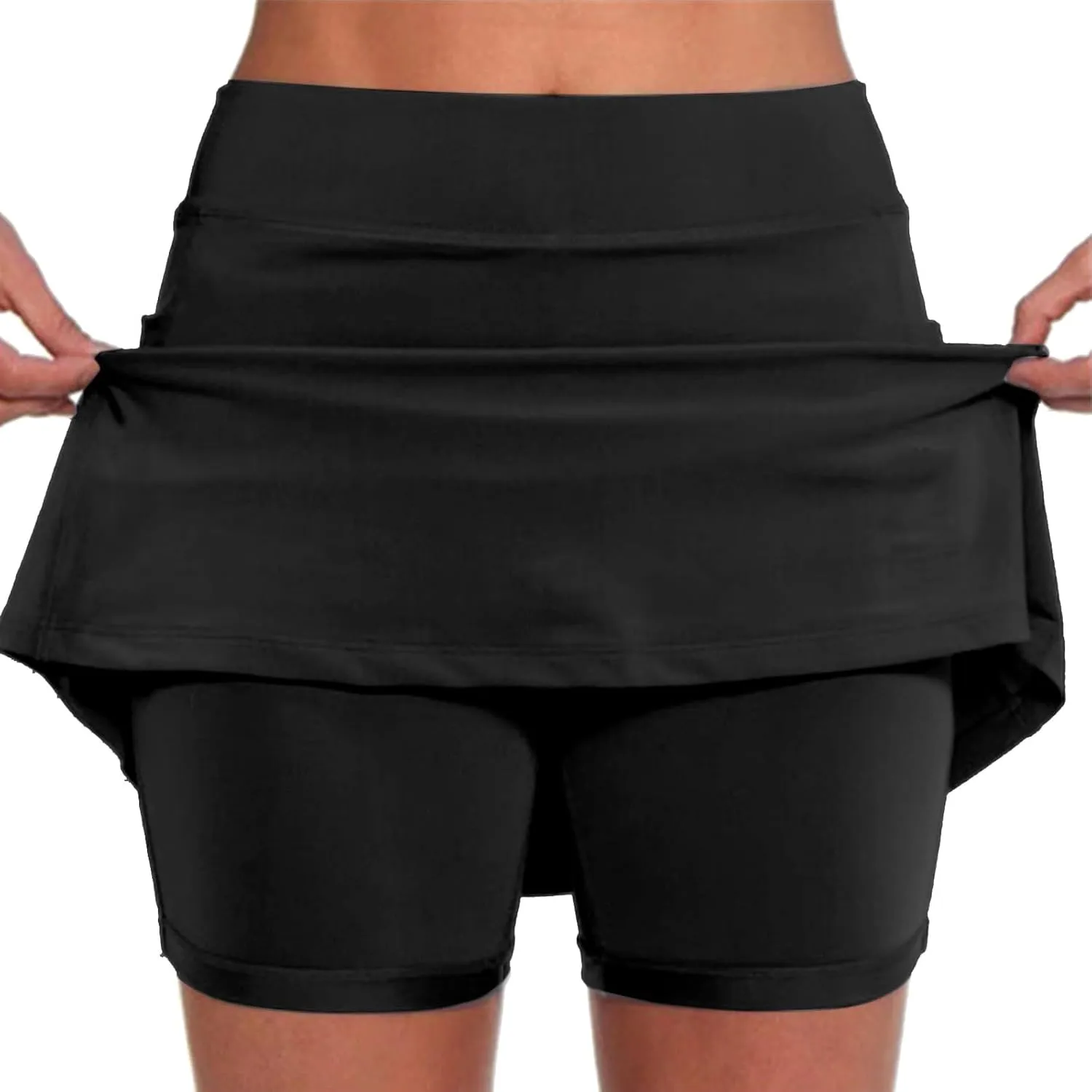 Athletic Skorts for Woman Black High Waisted Tummy Control Women's Yoga Shorts Dressy Casual with Pockets Skirts