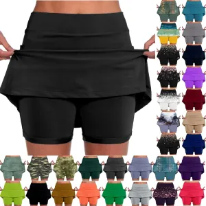 Athletic Skorts for Woman Black High Waisted Tummy Control Women's Yoga Shorts Dressy Casual with Pockets Skirts