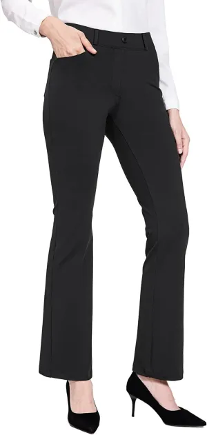 baleaf Womens Dress Pants 29"/31" Yoga Work Pants Straight Leg/Bootcut Pull On Slacks Business Casual Office Pockets
