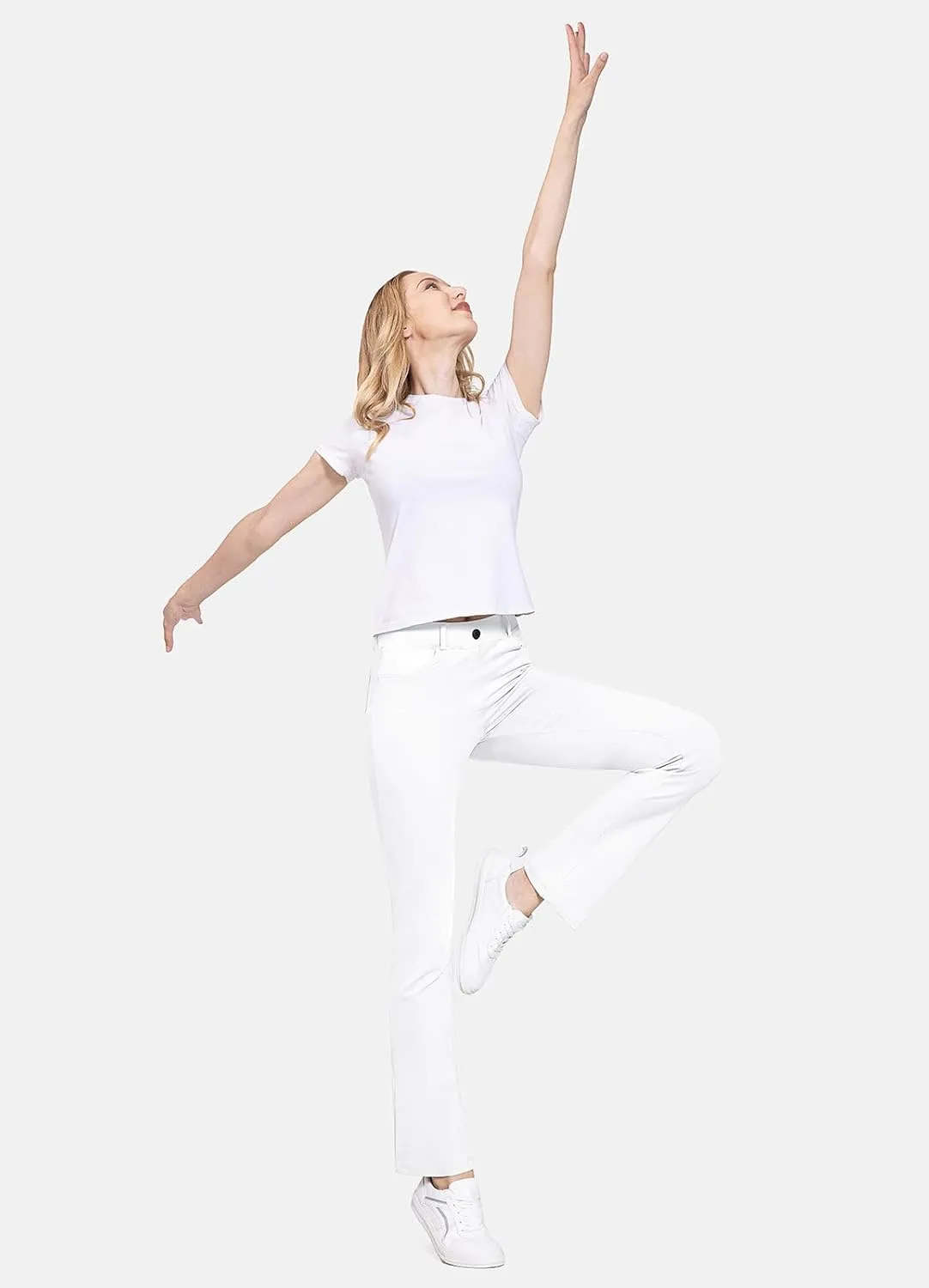 baleaf Womens Dress Pants 29"/31" Yoga Work Pants Straight Leg/Bootcut Pull On Slacks Business Casual Office Pockets