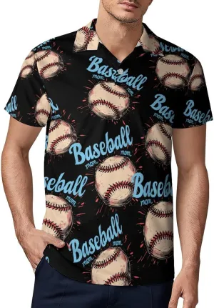 Baseball Mom Classic Polo Shirts for Men Quick Dry Short Sleeve Fit Golf Tees Casual Tops