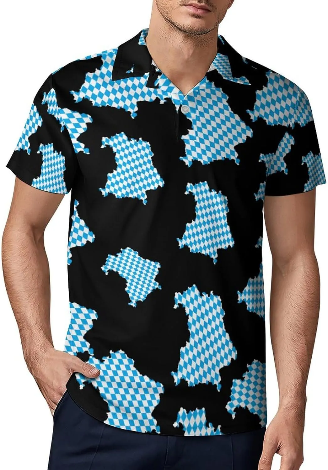 Bavaria Classic Polo Shirts for Men Quick Dry Short Sleeve Fit Golf Tees Casual Tops