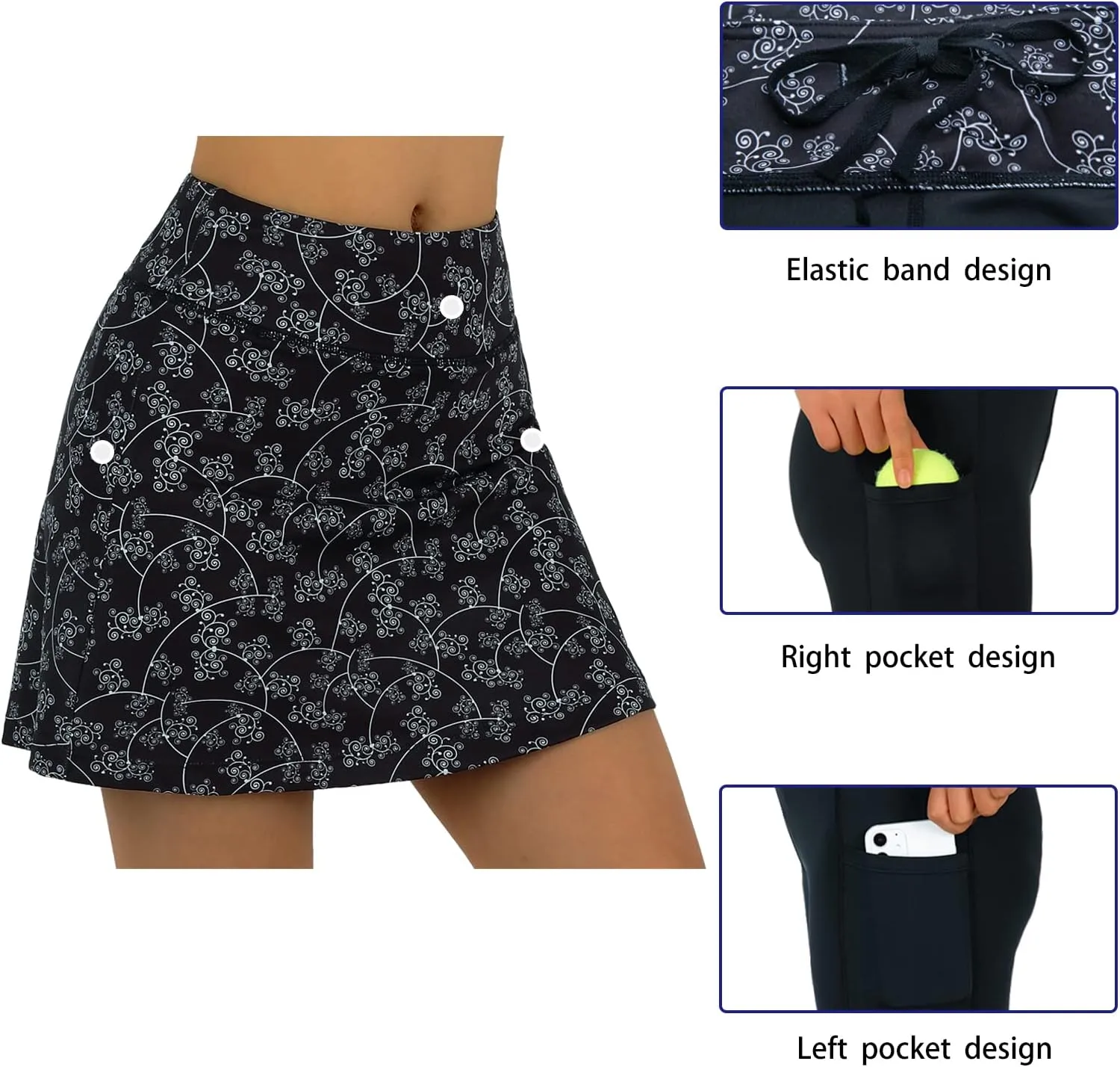 beroy Running Skirts Tennis Golf Skorts for Women - Women Workout Skirts with Pockets