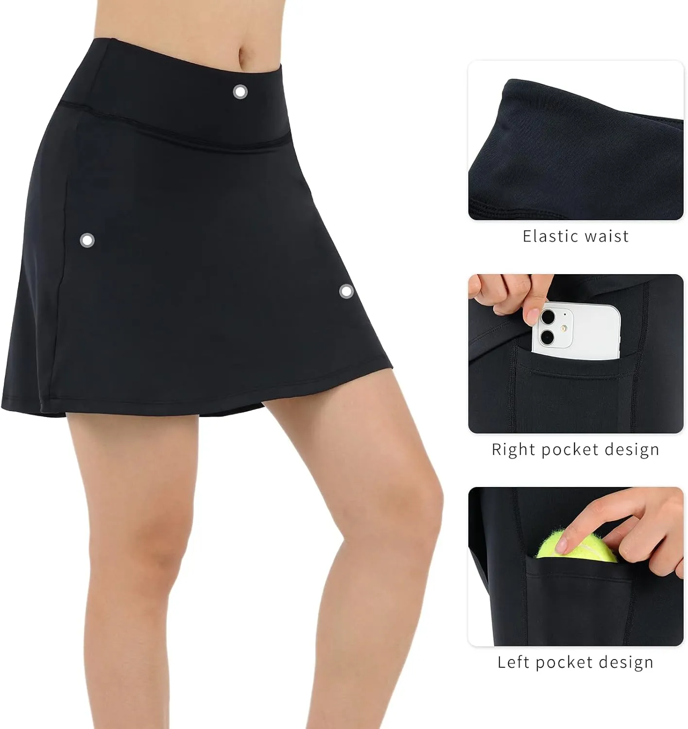 beroy Running Skirts Tennis Golf Skorts for Women - Women Workout Skirts with Pockets