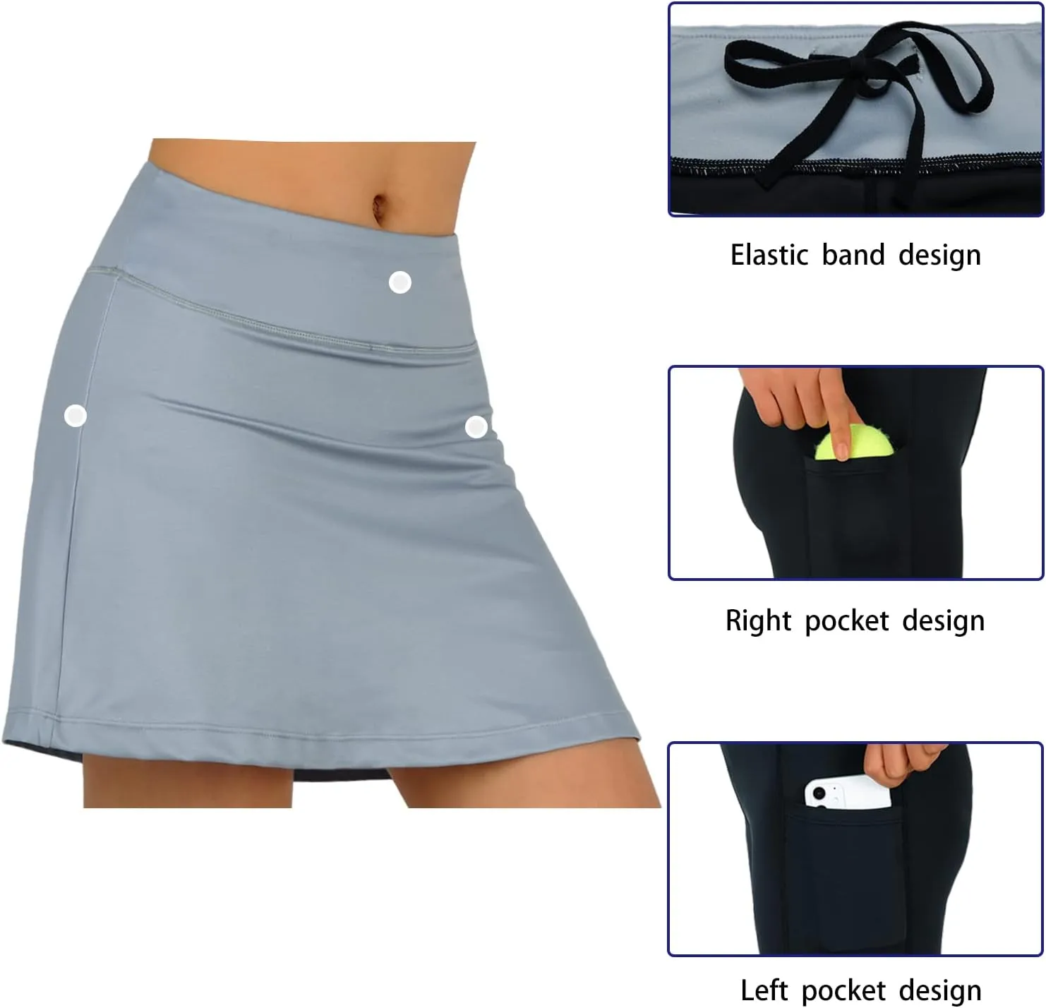 beroy Running Skirts Tennis Golf Skorts for Women - Women Workout Skirts with Pockets