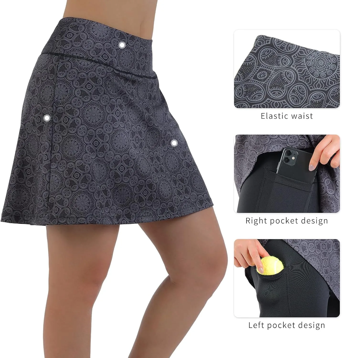 beroy Running Skirts Tennis Golf Skorts for Women - Women Workout Skirts with Pockets