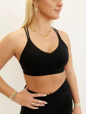 Black "Marina" Low Impact Sports Bra