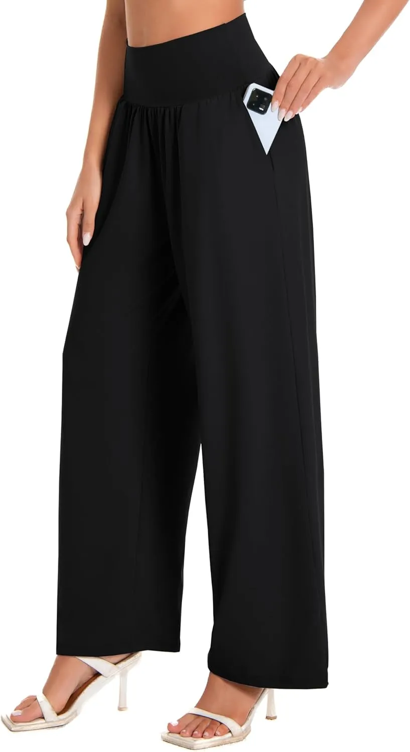 BUBBLELIME 20"/27"/29"/31"/35" Women's High Waist Casual Wide Leg Yoga Pants Cozy Loose Comfy Lounge Sweatpants with Pockets