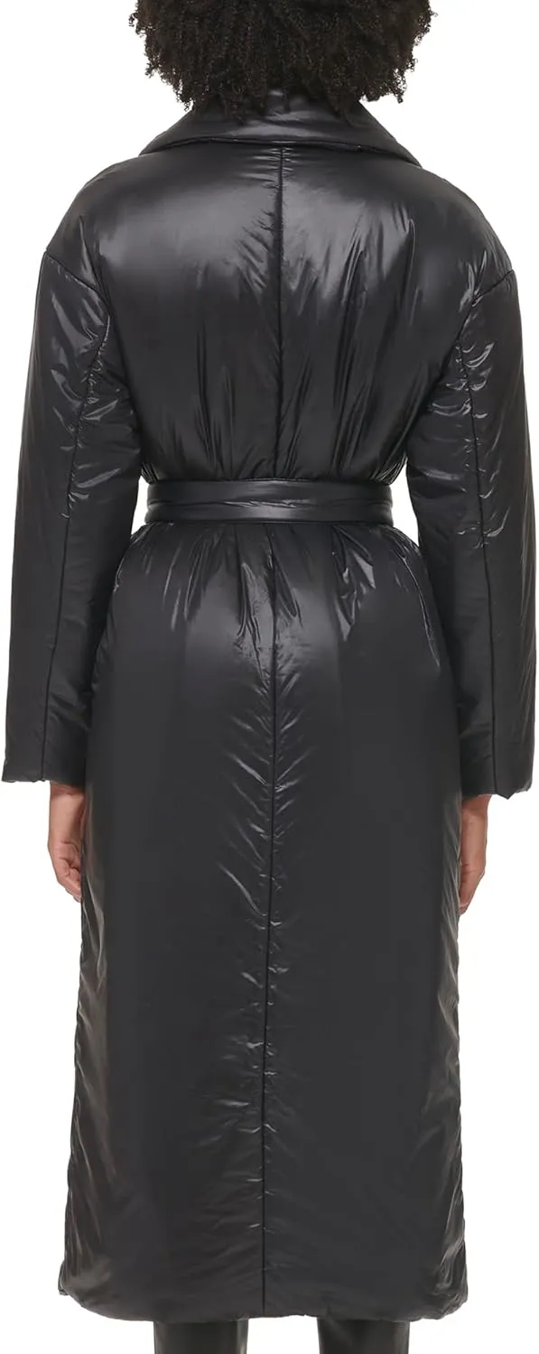 Calvin Klein Women's Trench Wrap Waist Puffer Packable Acket