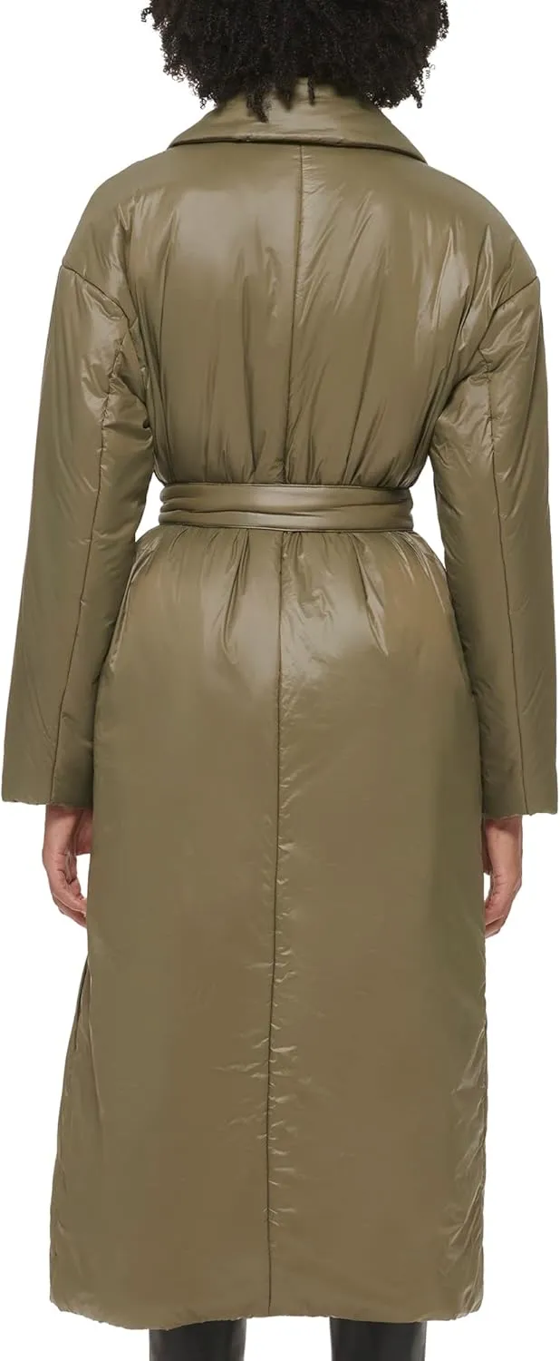 Calvin Klein Women's Trench Wrap Waist Puffer Packable Acket