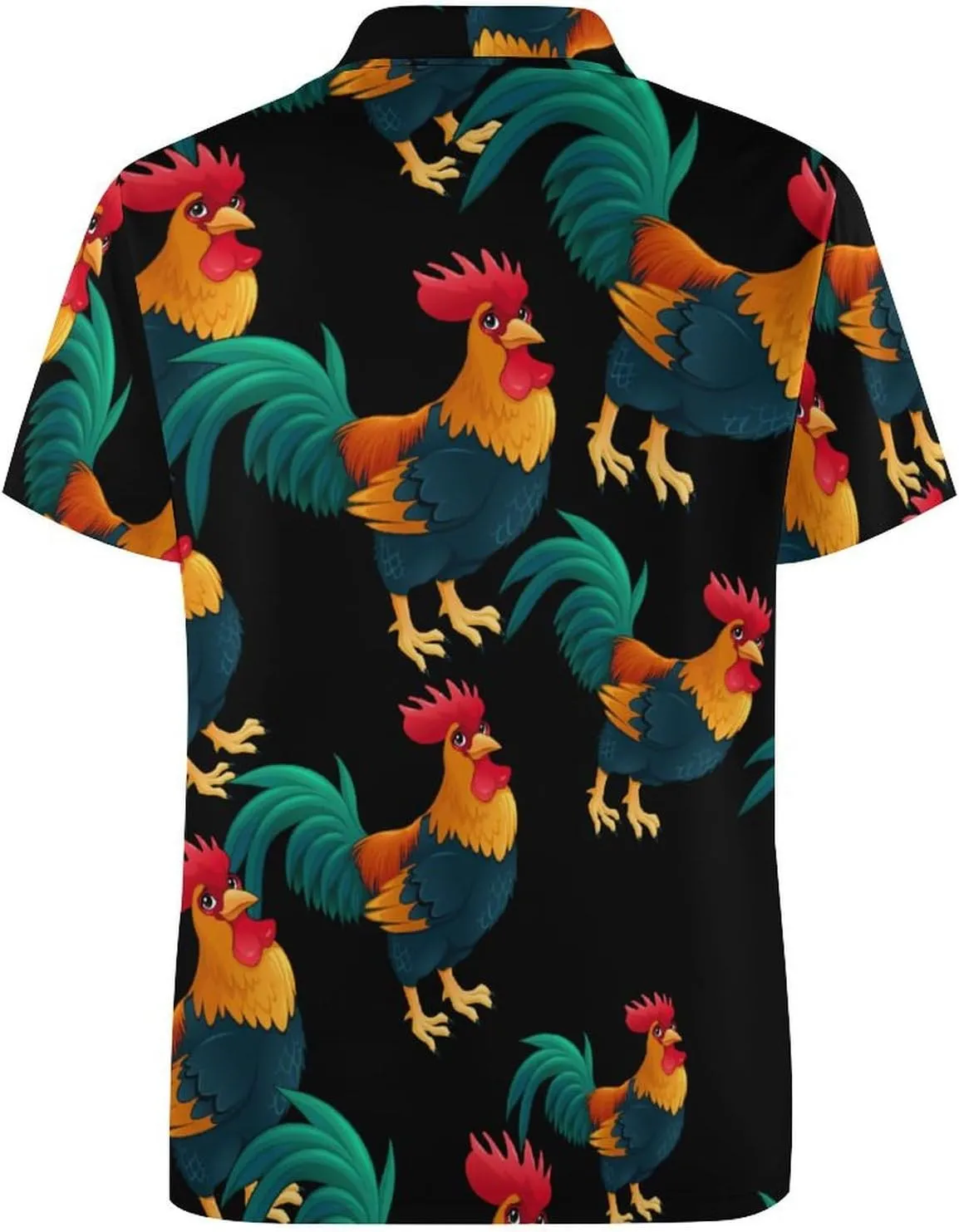 Colorful Rooster Cook Mens Polo Shirts Quick Dry Short Sleeve T-shirts Slim Tennis Collared Tees Tops