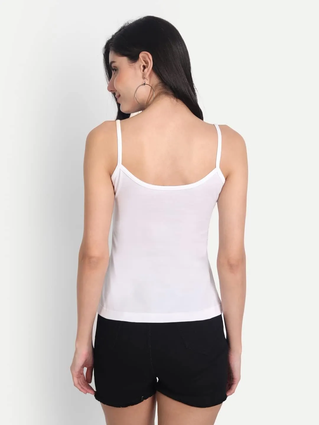 Cotton Short Length Slips Camisole Spaghetti Straps Tank Top for Women | Combo Pack of 3