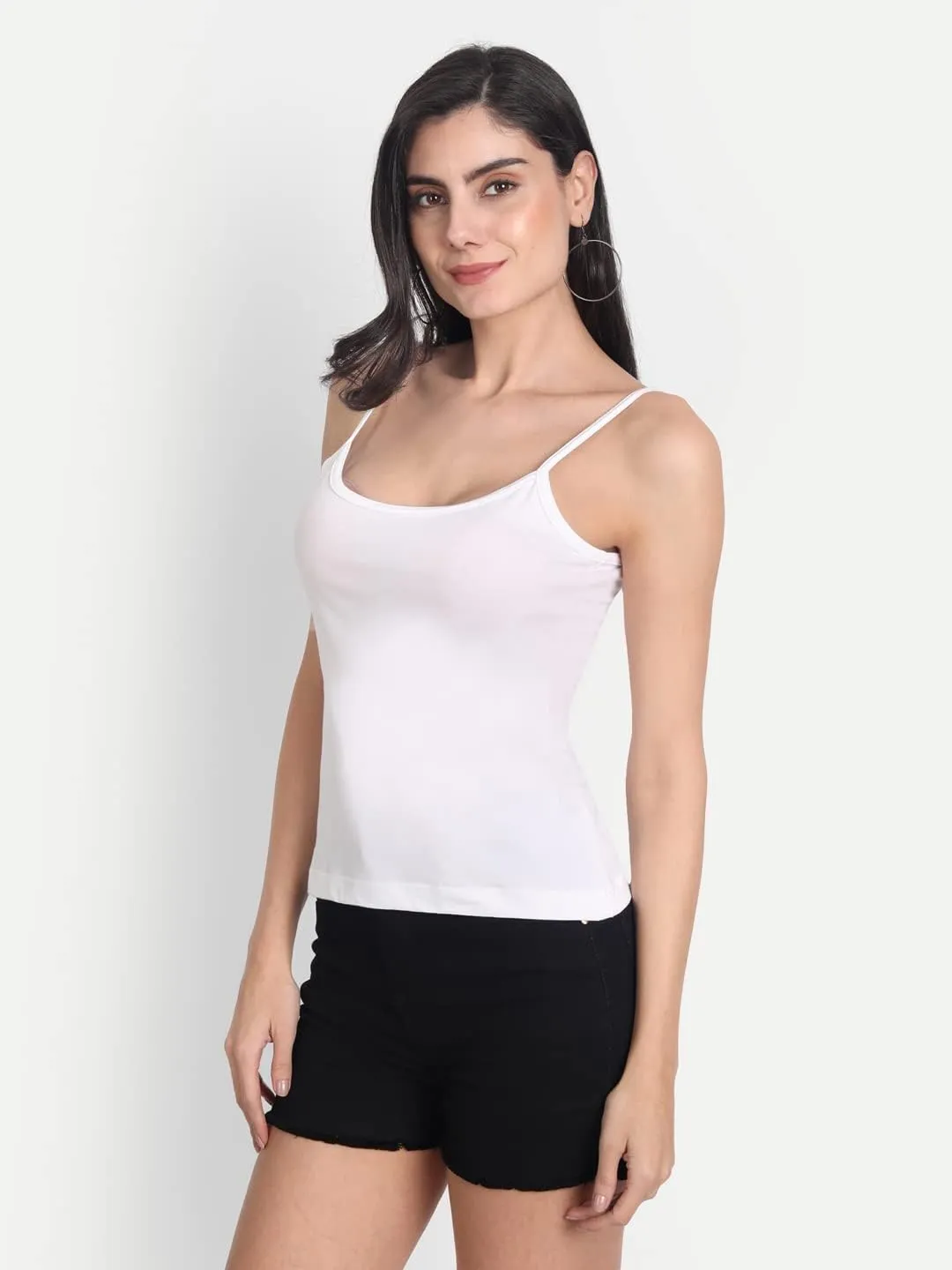 Cotton Short Length Slips Camisole Spaghetti Straps Tank Top for Women | Combo Pack of 3