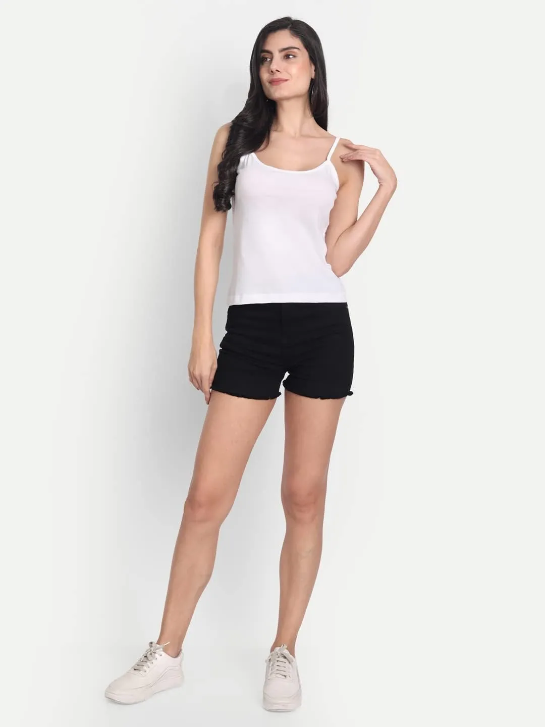 Cotton Short Length Slips Camisole Spaghetti Straps Tank Top for Women | Combo Pack of 3