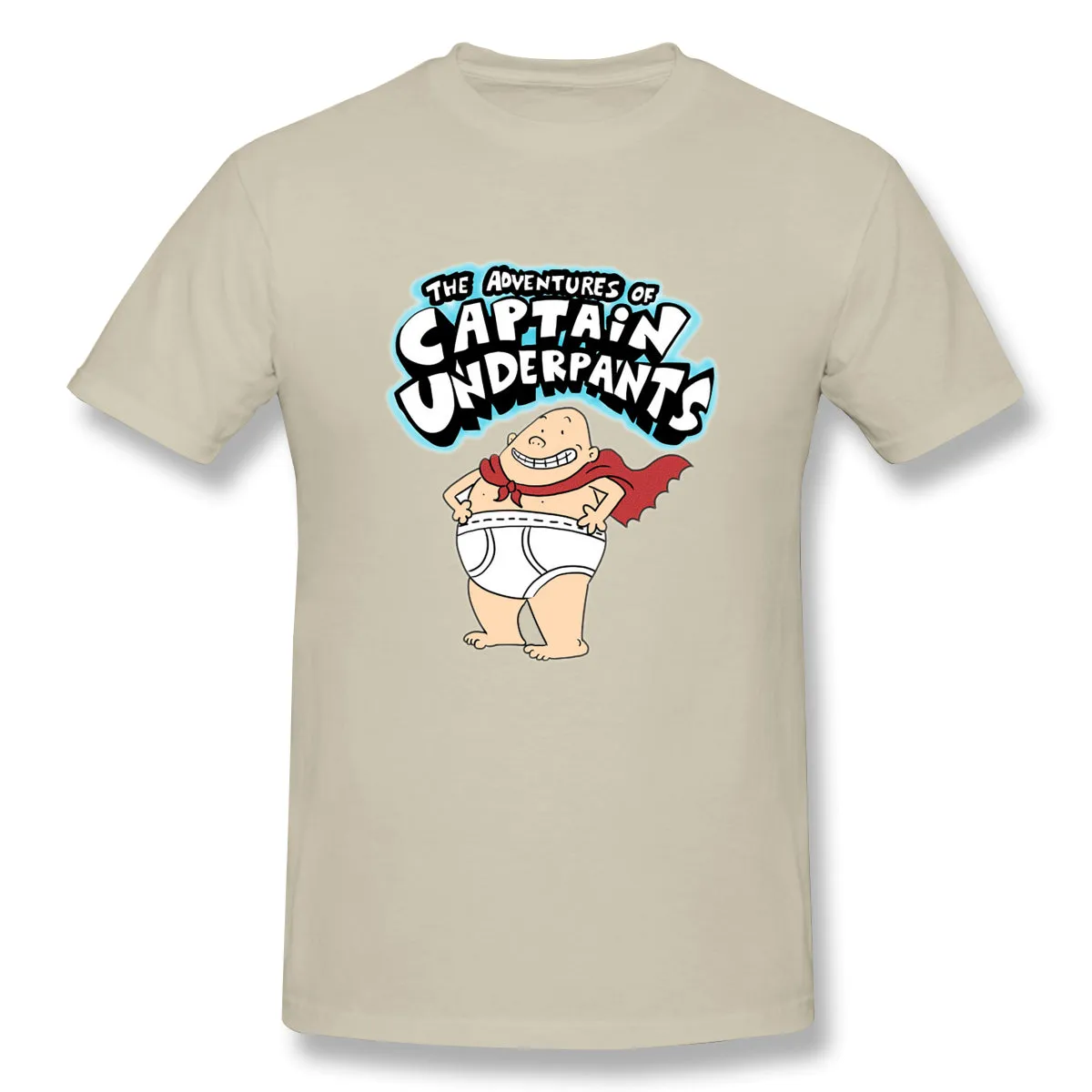 Cotton T Shirt for Men Captain Underpants! Comfortable Crew Neck Short Sleeves Tees