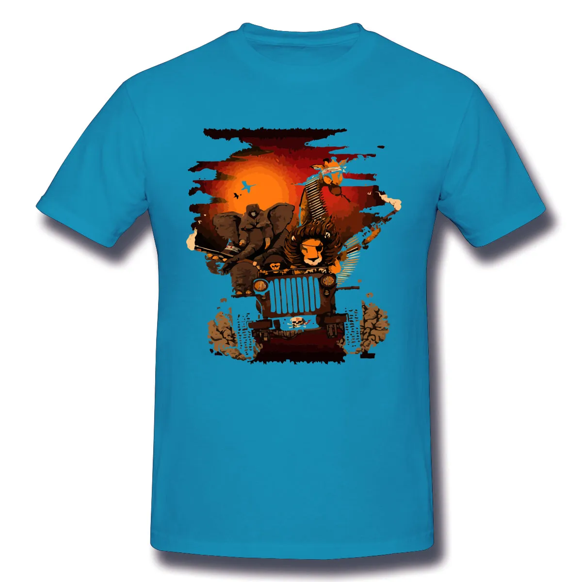 Cotton T Shirt for Men Safari Revenge Comfortable O-Neck Short Sleeves Tees