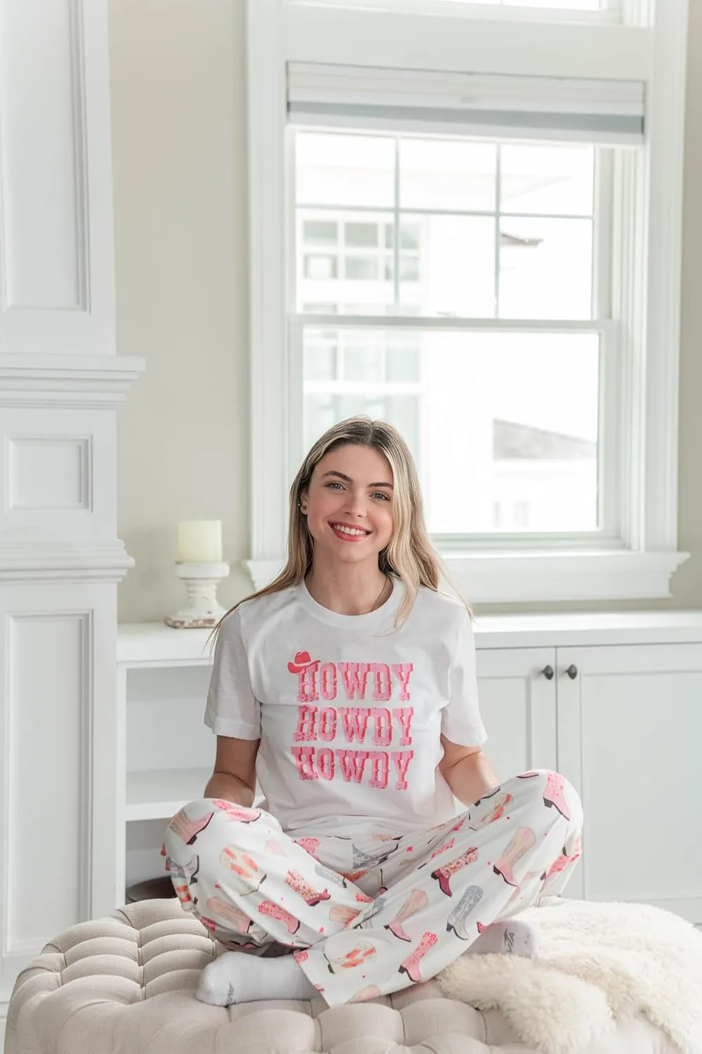 Cowboy Boot Pajamas for Women - Cowgirl Pajamas Women, Preppy Pajamas, Cowboy Boot Pjs for Women, Preppy PJs