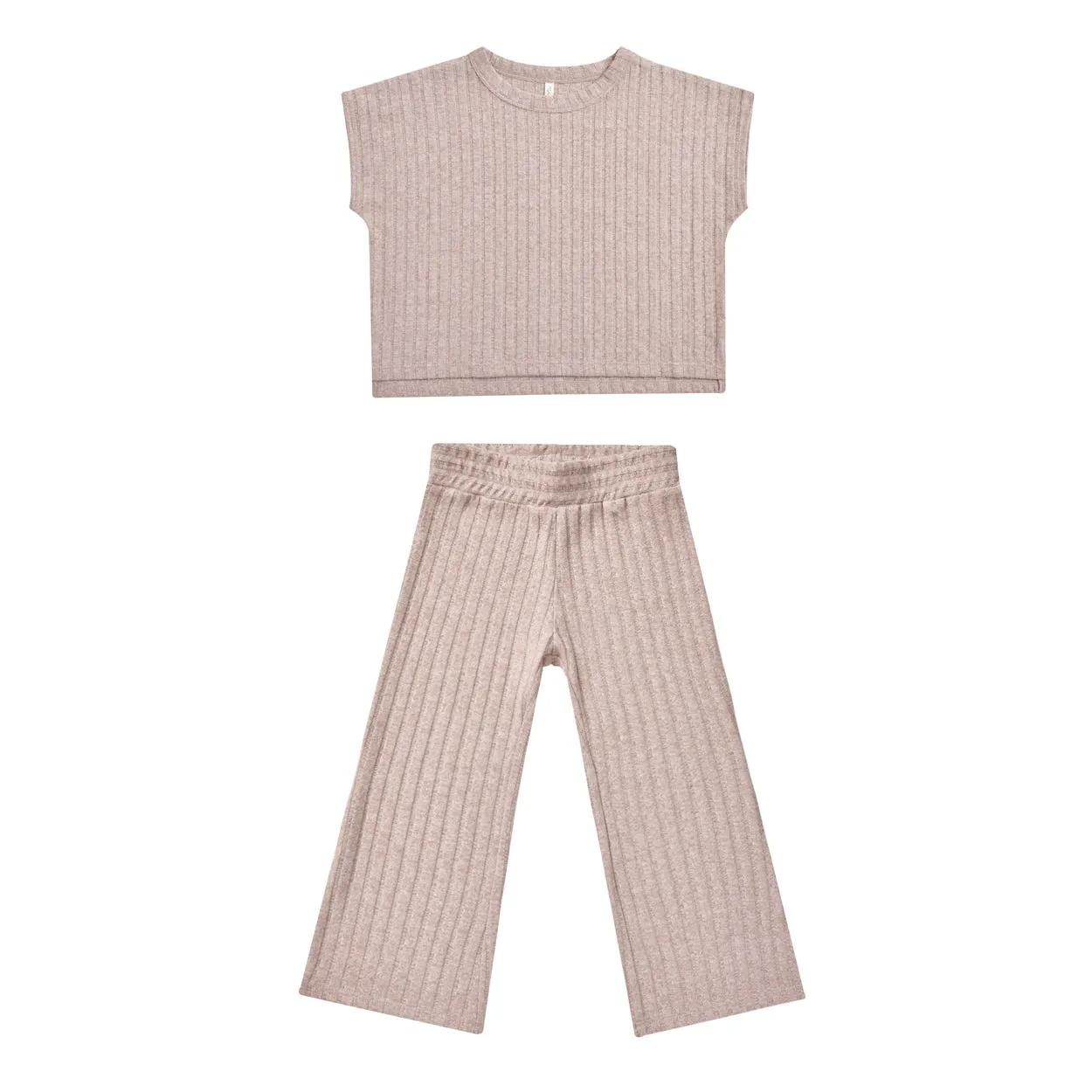 Cozy Rib Knit Set - Heathered Mauve