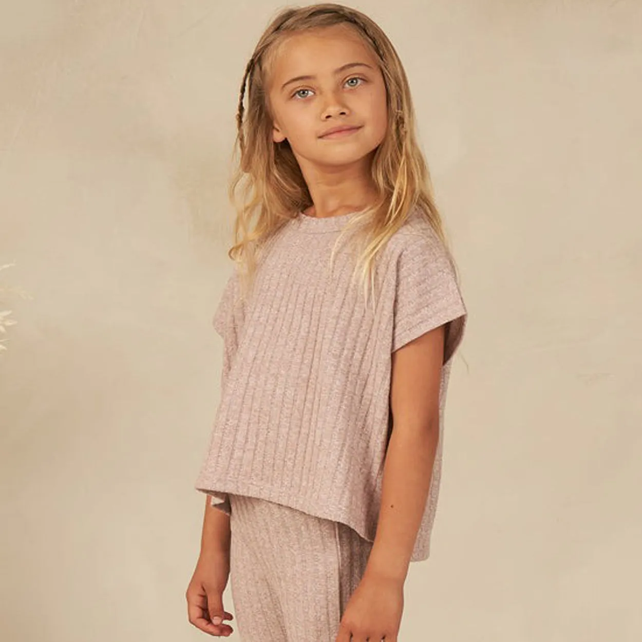 Cozy Rib Knit Set - Heathered Mauve