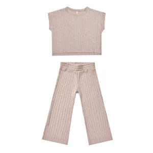 Cozy Rib Knit Set - Heathered Mauve