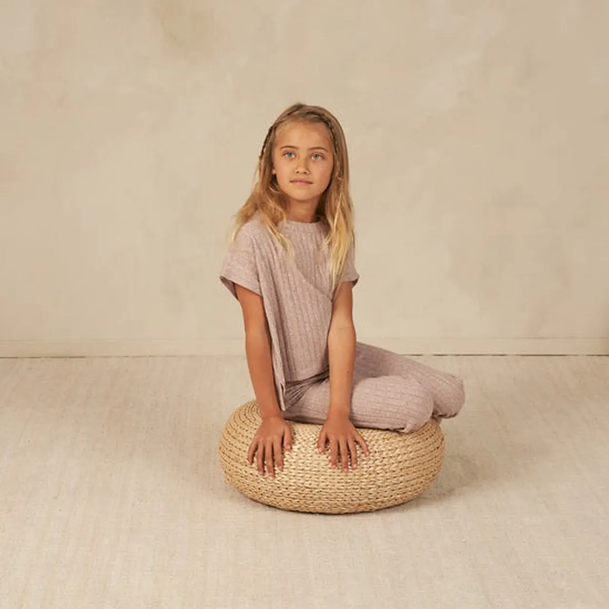 Cozy Rib Knit Set - Heathered Mauve