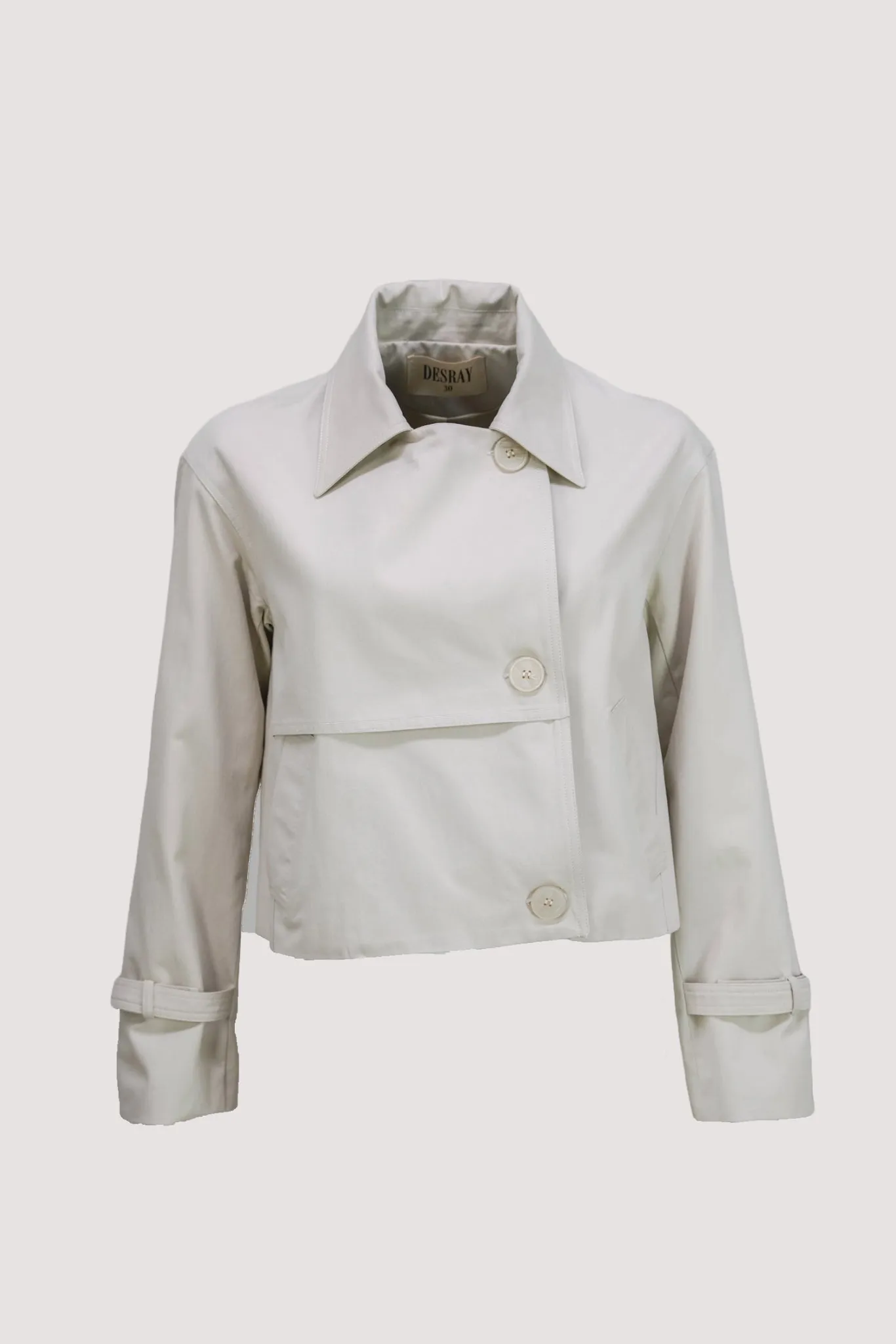 Cream Cropped Trench Coat
