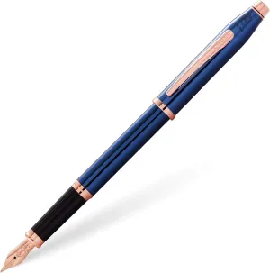 Cross Classic Century II Fountain Pen Cobalt Blue with Rose Gold Trim
