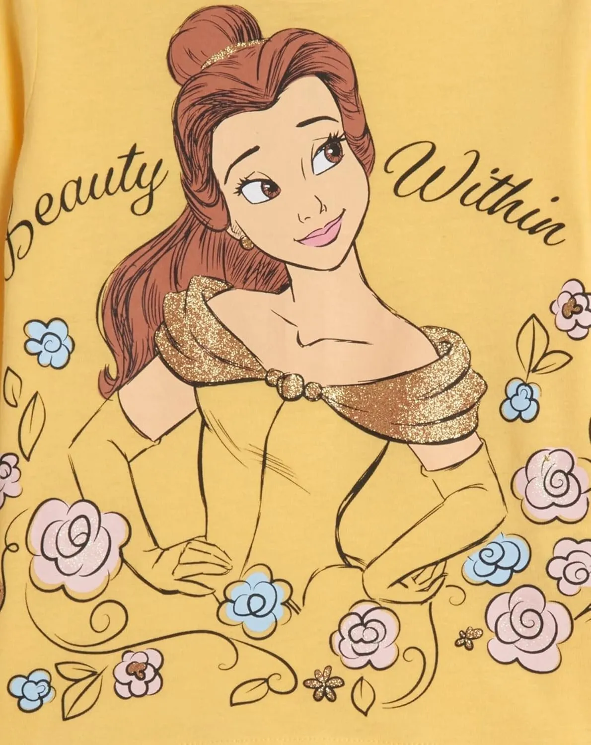 Disney Princess Ariel Cinderella Tiana Belle Jasmine Moana 3 Pack T-Shirts Toddler to Big Kid