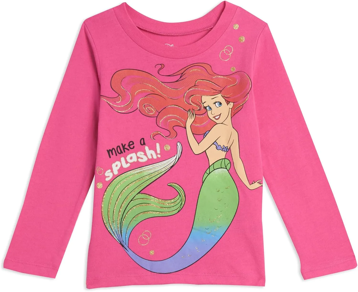 Disney Princess Ariel Cinderella Tiana Belle Jasmine Moana 3 Pack T-Shirts Toddler to Big Kid