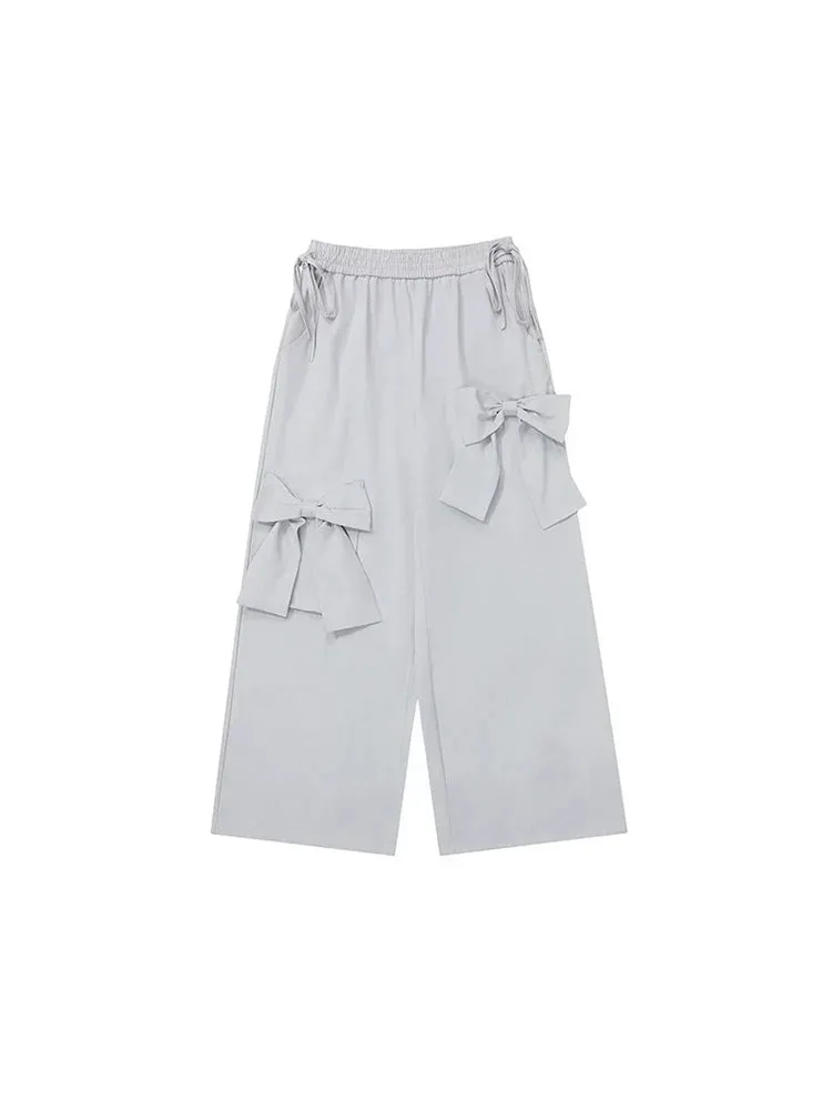 Double Silver Ribbon Wide Pants
