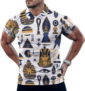Egyptian Camels Pyramids Mens Polo Shirts Quick Dry Short Sleeve T-shirts Slim Tennis Collared Tees Tops