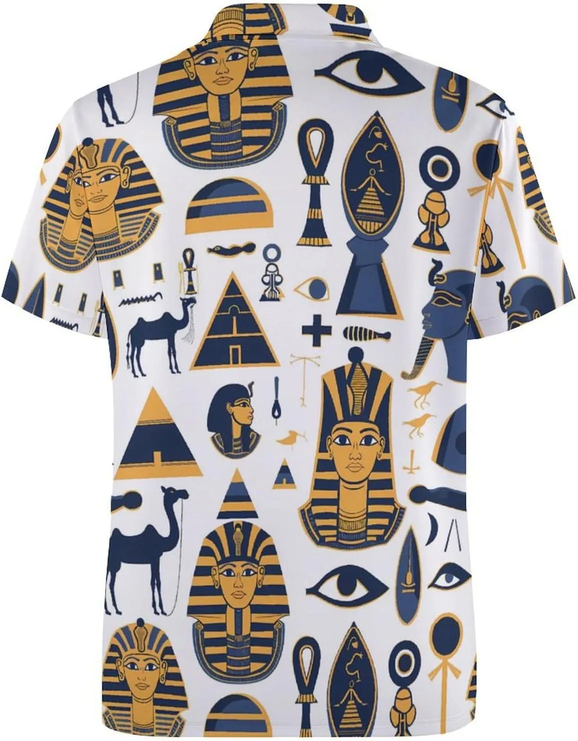 Egyptian Camels Pyramids Mens Polo Shirts Quick Dry Short Sleeve T-shirts Slim Tennis Collared Tees Tops