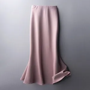 Elegant Silk Midi Skirt